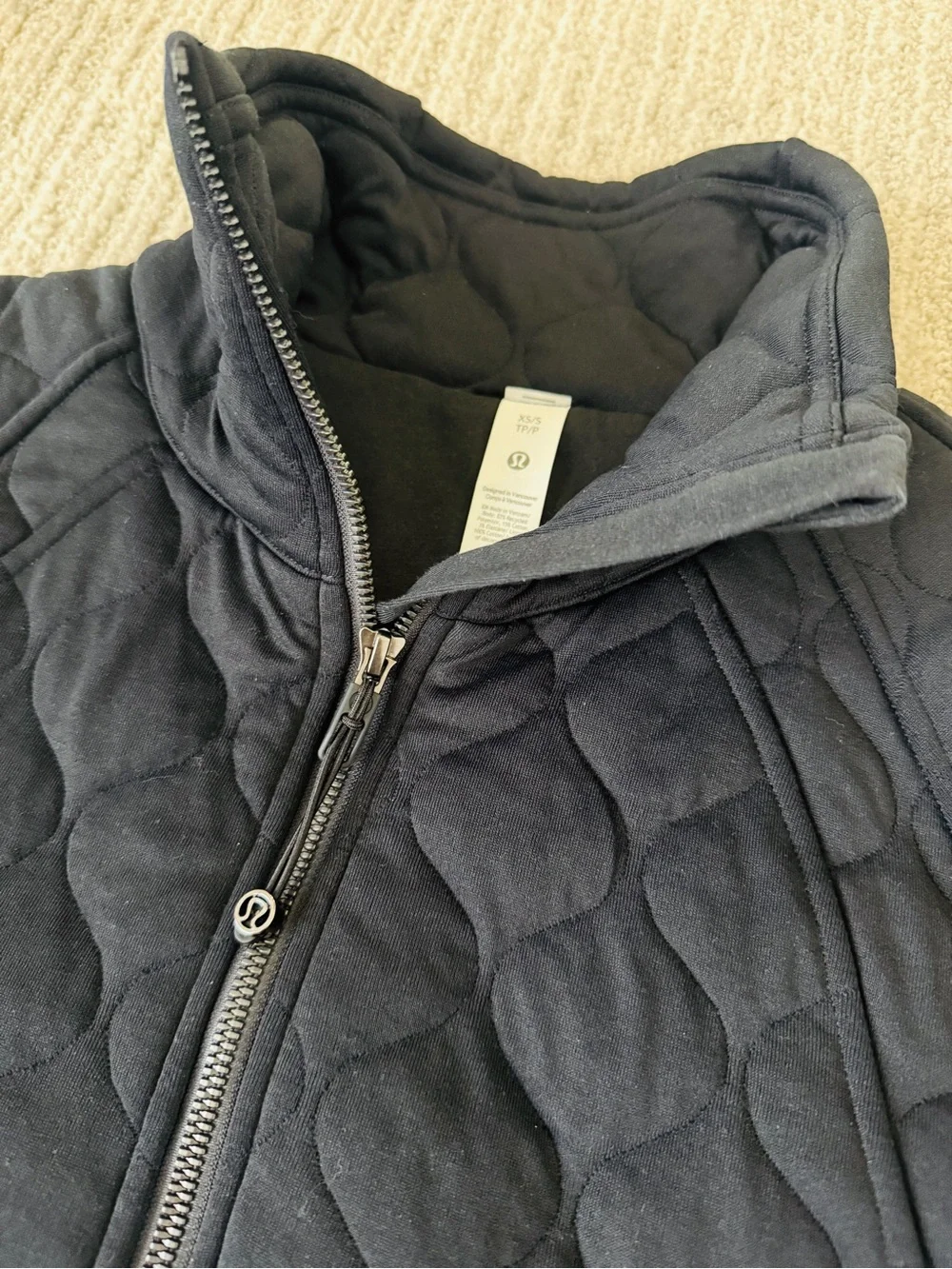lululemon athletica Quilted Black Half-Zip Pullover